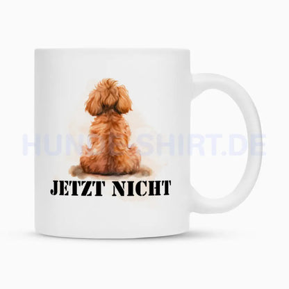 Tasse "Cockapoo ( hell ) - JETZT NICHT" Weiß – hunde-shirt.de