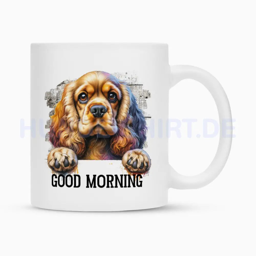 Tasse "Cocker Spaniel - Good Morning" Weiß – hunde-shirt.de