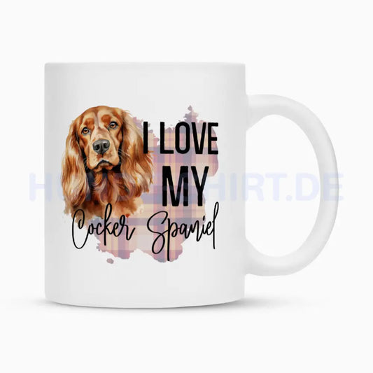 Tasse "Cocker Spaniel - I love..." Weiß – hunde-shirt.de