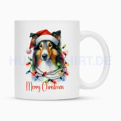 Tasse "Collie - Funny Christmas" Weiß – hunde-shirt.de