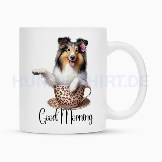 Tasse "Collie - Good Morning" Weiß – hunde-shirt.de