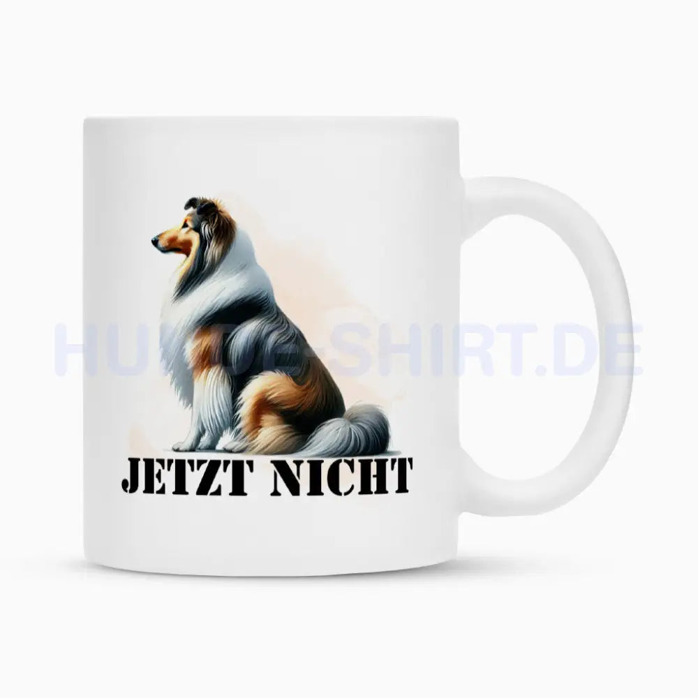 Tasse "Collie - JETZT NICHT" Weiß – hunde-shirt.de