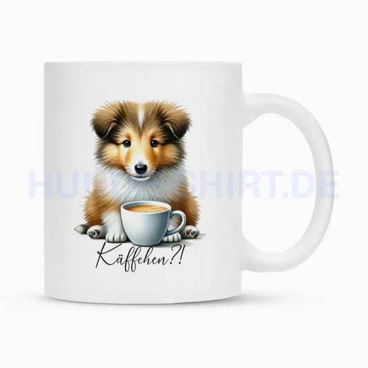 Tasse "Collie - Käffchen?!" Weiß – hunde-shirt.de