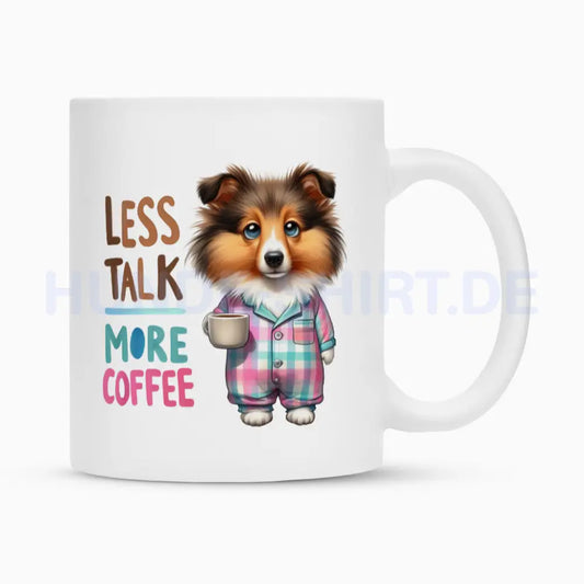 Tasse "Collie - Less talk..." Weiß – hunde-shirt.de