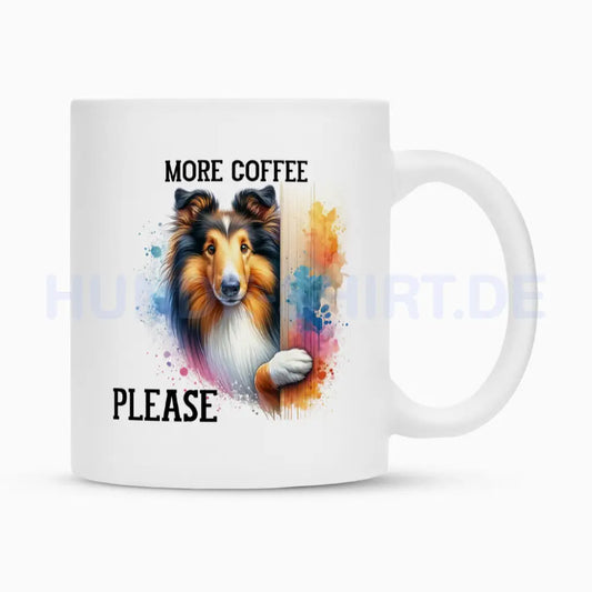 Tasse "Collie - More Coffee..." Weiß – hunde-shirt.de