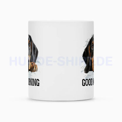 Tasse "Coonhound ( b + t ) - Good Morning" – hunde-shirt.de