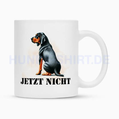 Tasse "Coonhound b + t - JETZT NICHT" Weiß – hunde-shirt.de