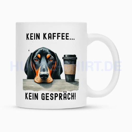 Tasse "Coonhound ( b + t ) - Kein Kaffee..." Weiß – hunde-shirt.de