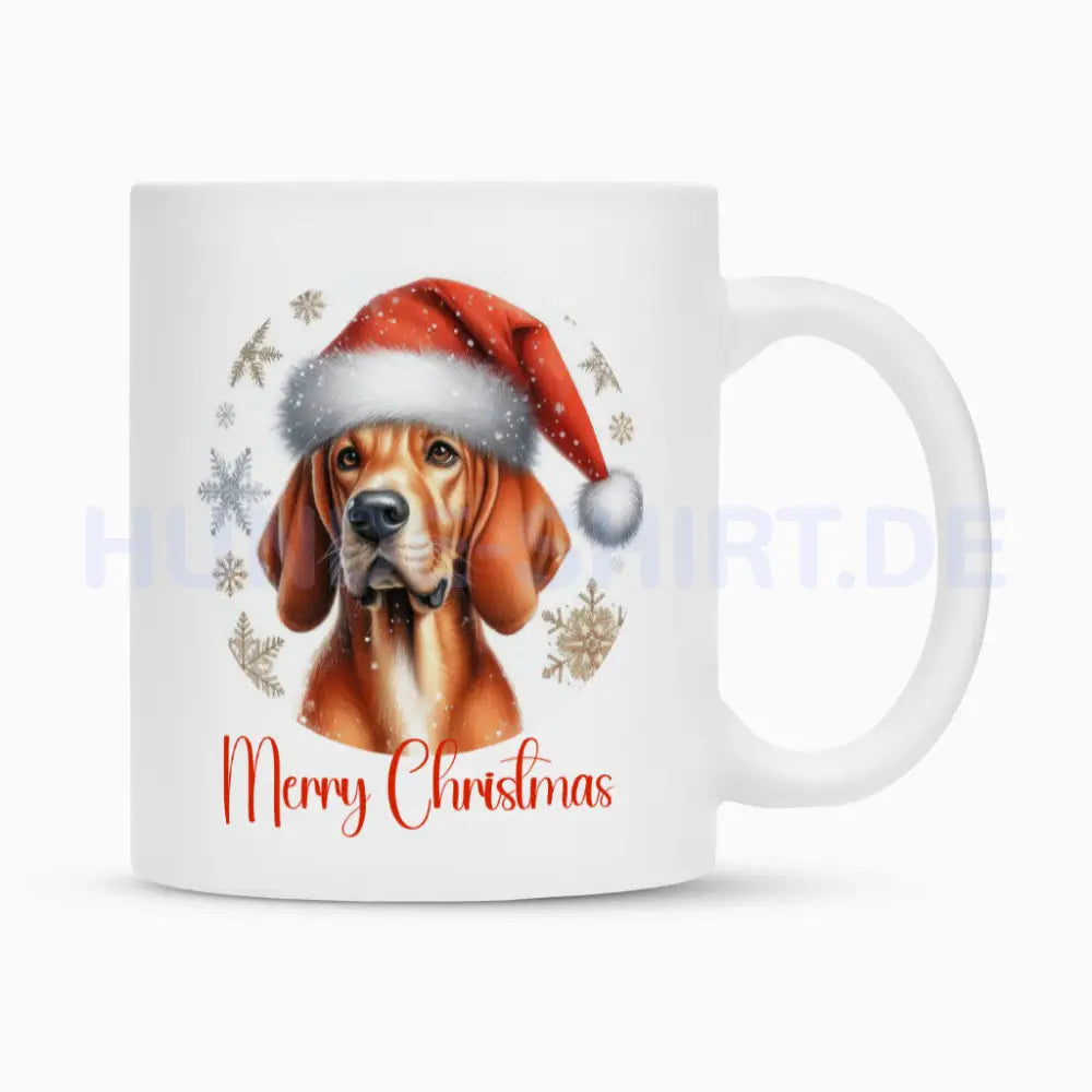 Tasse "Coonhound - Merry Christmas" Weiß – hunde-shirt.de