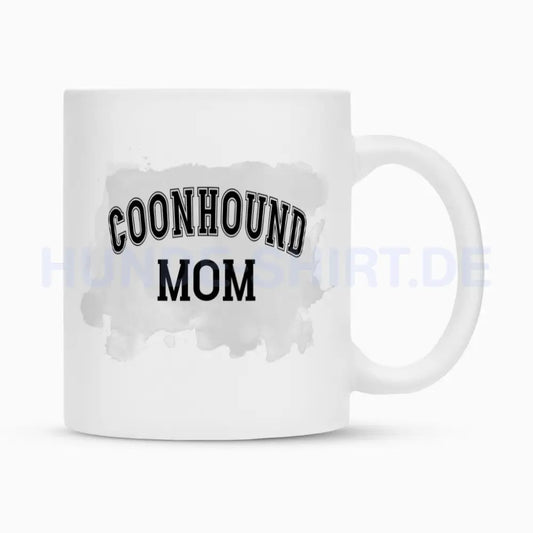 Tasse "Coonhound - MOM" Weiß – hunde-shirt.de