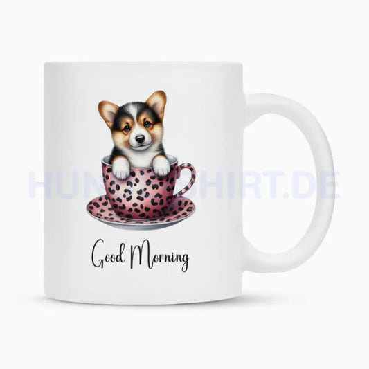 Tasse "Corgi - Good Morning" Weiß – hunde-shirt.de