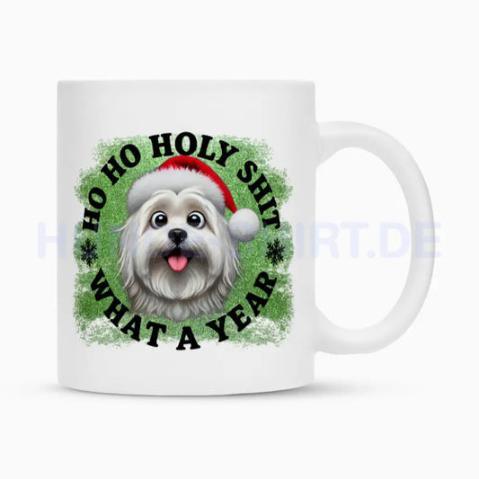 Tasse "Coton de Tuléar - HO HO..." Weiß – hunde-shirt.de