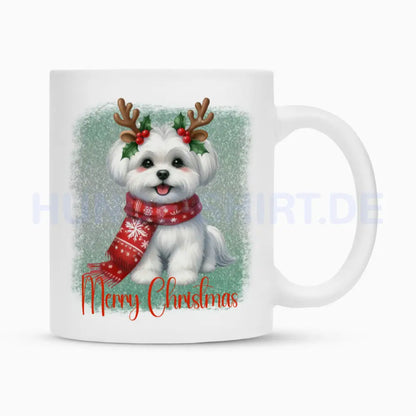 Tasse "Coton de Tuléar - Merry Christmas 2" Weiß – hunde-shirt.de