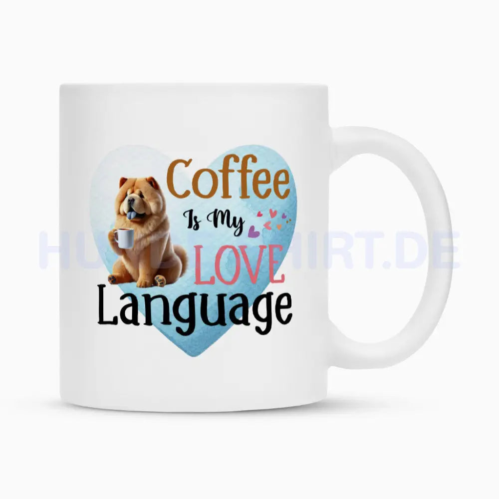 Tasse "Cow-Chow - Love Language" Weiß – hunde-shirt.de