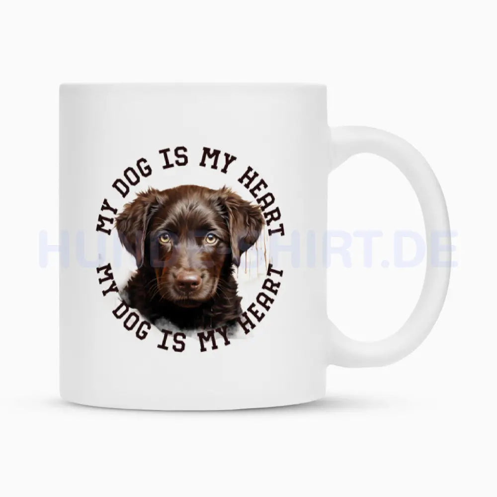 Tasse "Curly Coated Retriever HEART" Weiß – hunde-shirt.de