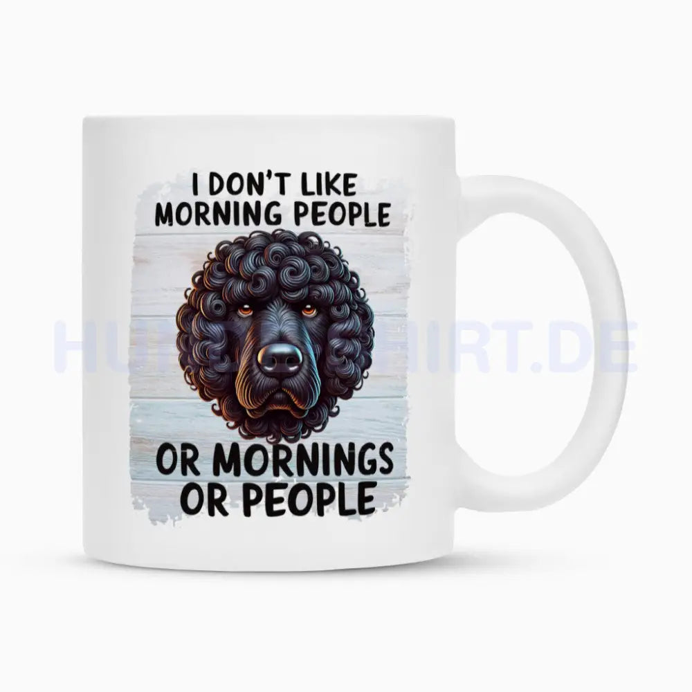 Tasse "Curly Coated Retriever - Morning People" Weiß – hunde-shirt.de