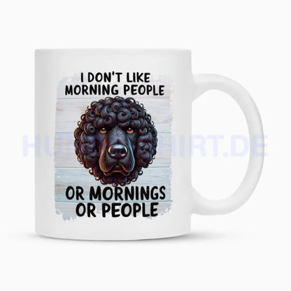 Tasse "Curly Coated Retriever - Morning People" Weiß – hunde-shirt.de