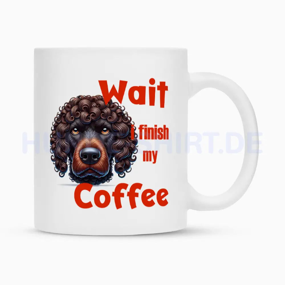 Tasse "Curly Coated Retriever - Wait..." Weiß – hunde-shirt.de