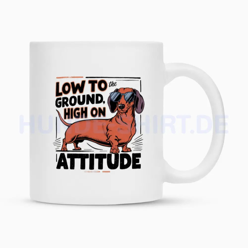 Tasse "Dackel - Attitude" Weiß – hunde-shirt.de