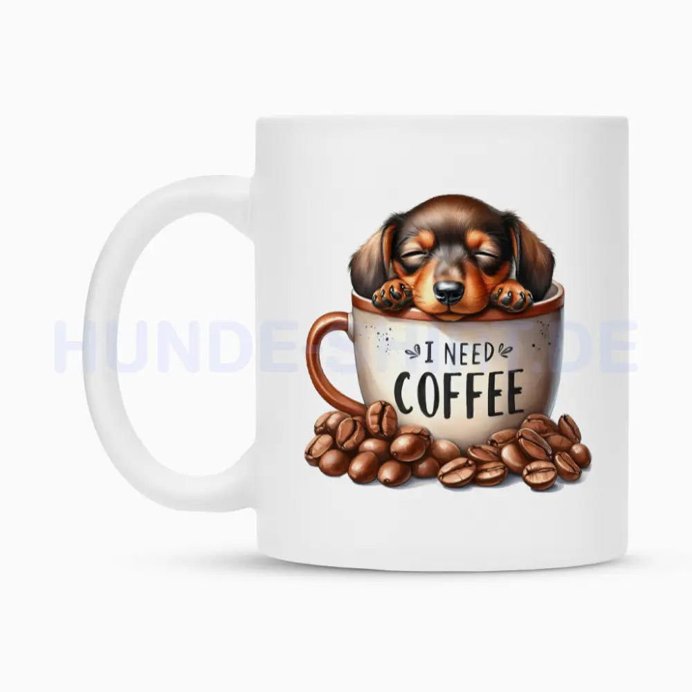 Tasse "Dackel- I need Coffee" – hunde-shirt.de