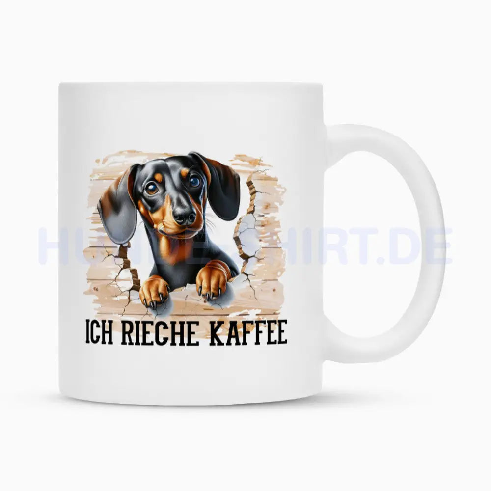 Tasse "Dackel - Ich rieche Kaffee" Weiß – hunde-shirt.de