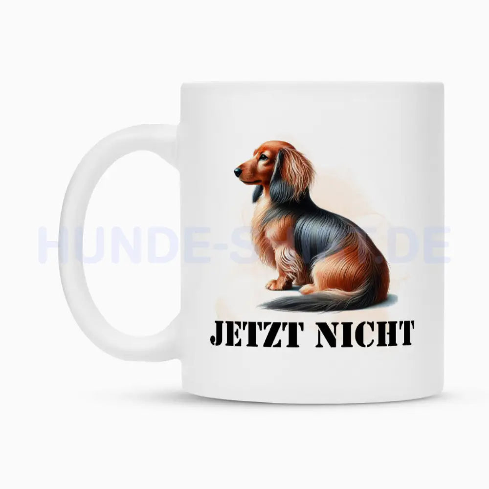 Tasse "Dackel ( Langhaar ) - JETZT NICHT" – hunde-shirt.de