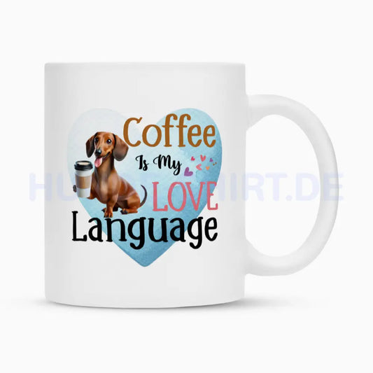 Tasse "Dackel - Love Language" Weiß – hunde-shirt.de