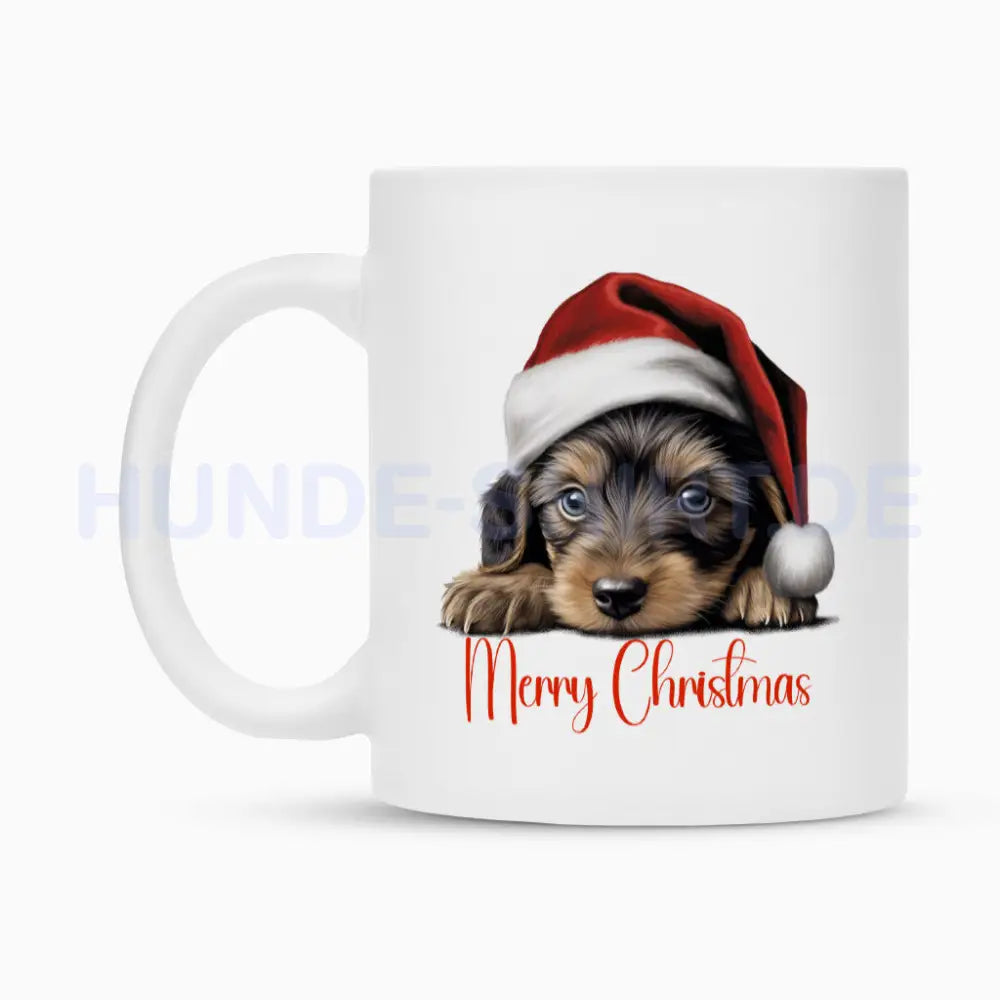 Tasse "Dackel ( Rauhaar ) - Merry Christmas" – hunde-shirt.de