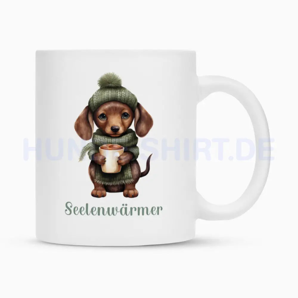 Tasse "Dackel - Seelenwärmer" Weiß – hunde-shirt.de