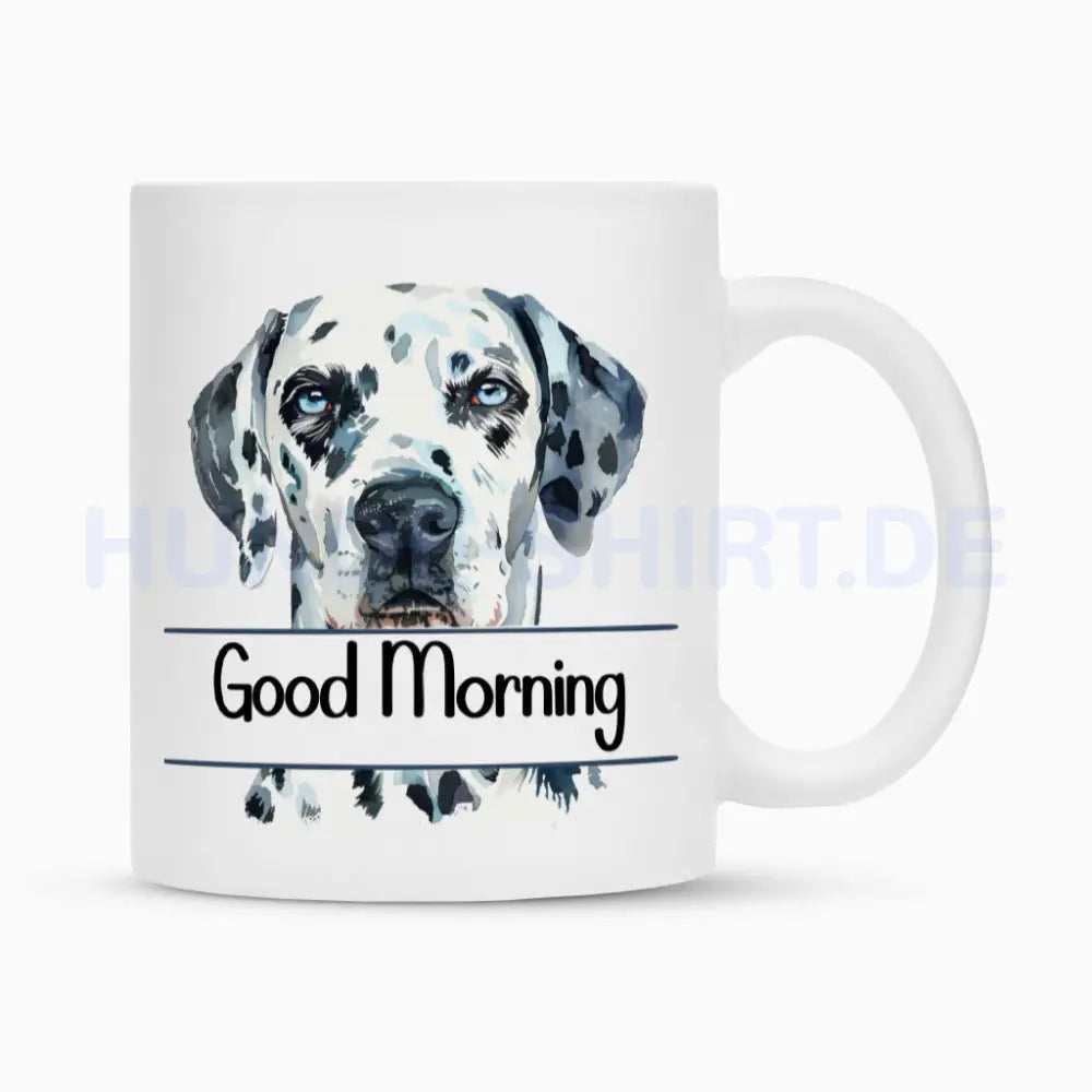 Tasse "Dalmatiner - Good Morning" Weiß – hunde-shirt.de