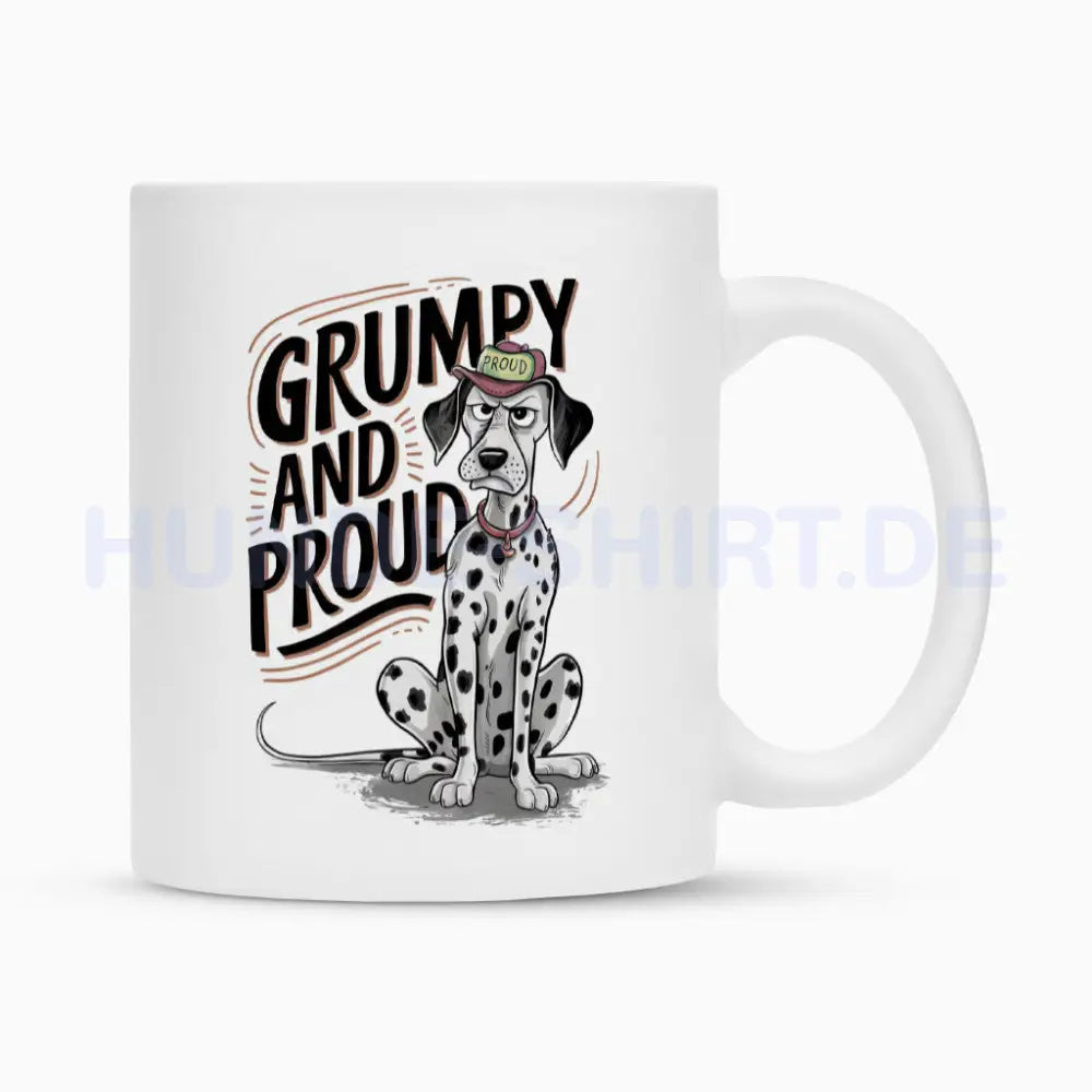 Tasse "Dalmatiner - Grumpy" Weiß – hunde-shirt.de