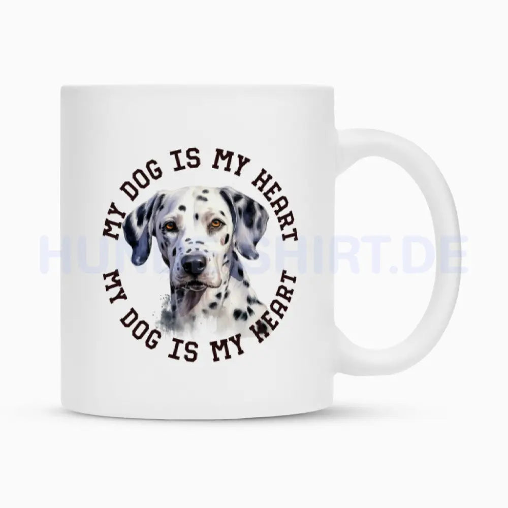 Tasse "Dalmatiner HEART 2" Weiß – hunde-shirt.de