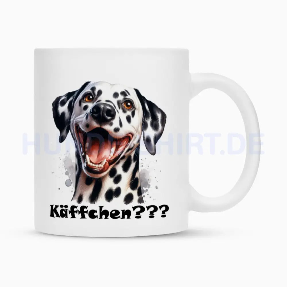 Tasse "Dalmatiner - Käffchen???" Weiß – hunde-shirt.de