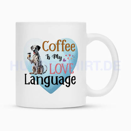 Tasse "Dalmatiner - Love Language" Weiß – hunde-shirt.de