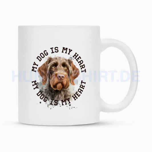 Tasse "Deutsch Drahthaar HEART 2" Weiß – hunde-shirt.de