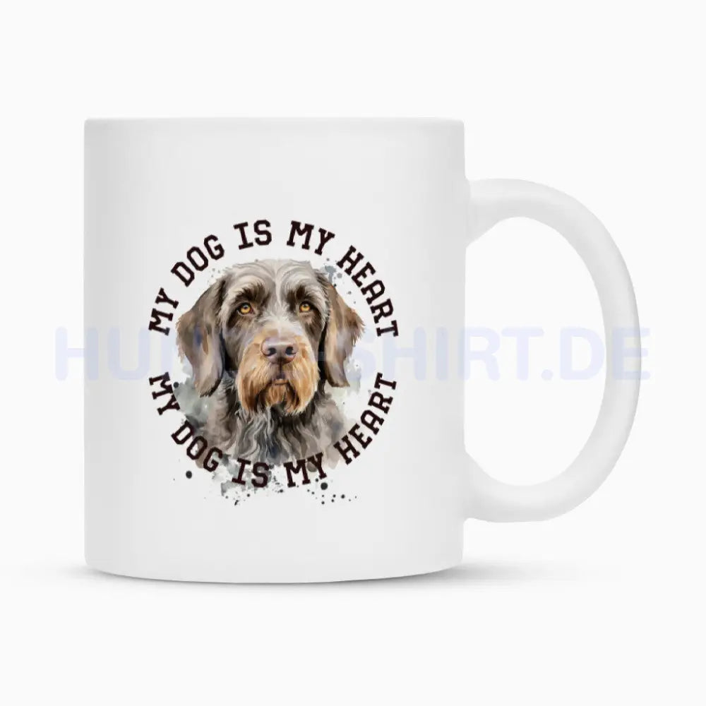 Tasse "Deutsch Drahthaar HEART" Weiß – hunde-shirt.de