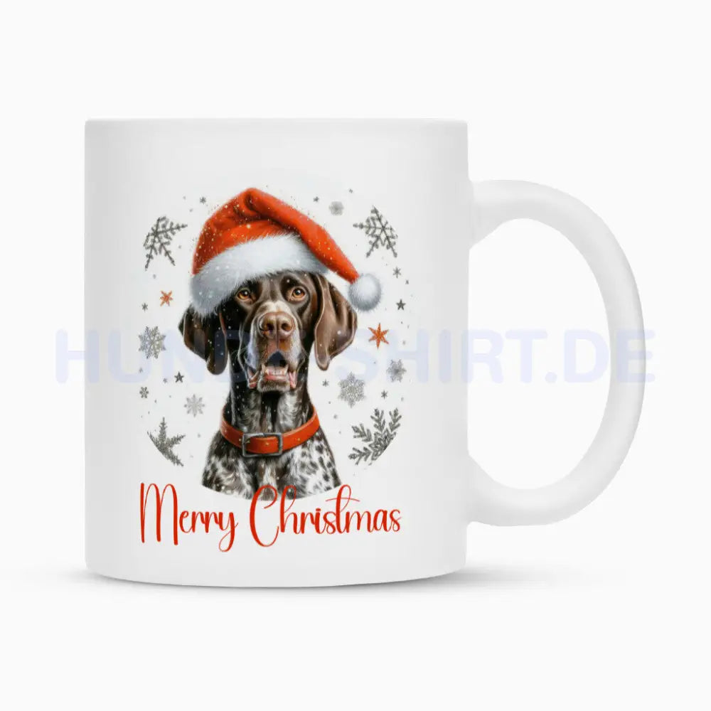 Tasse "Deutsch Kurzhaar - Merry Christmas" Weiß – hunde-shirt.de