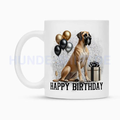 Tasse "Deutsche Dogge - Happy Birthday 2" – hunde-shirt.de