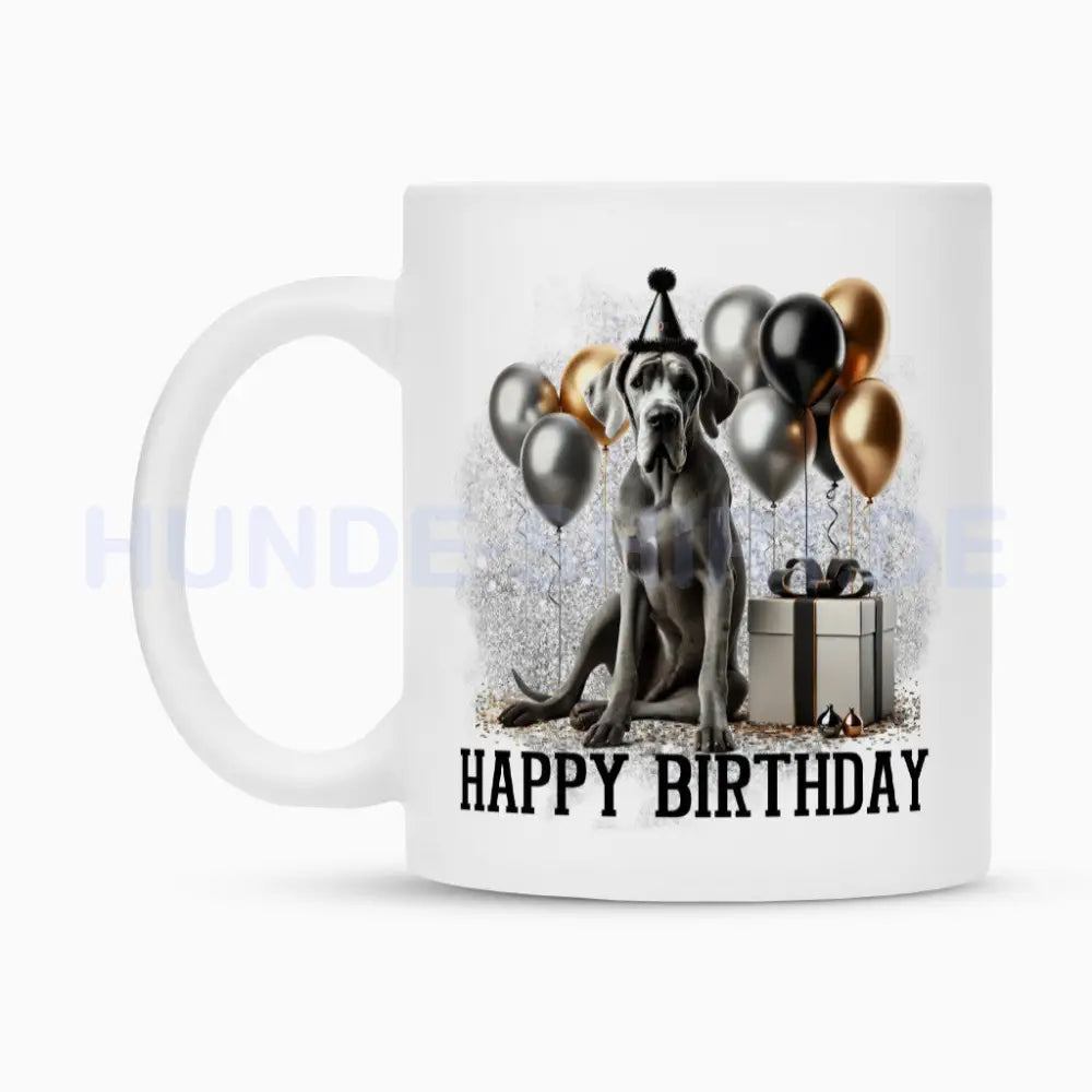 Tasse "Deutsche Dogge - Happy Birthday 3" – hunde-shirt.de