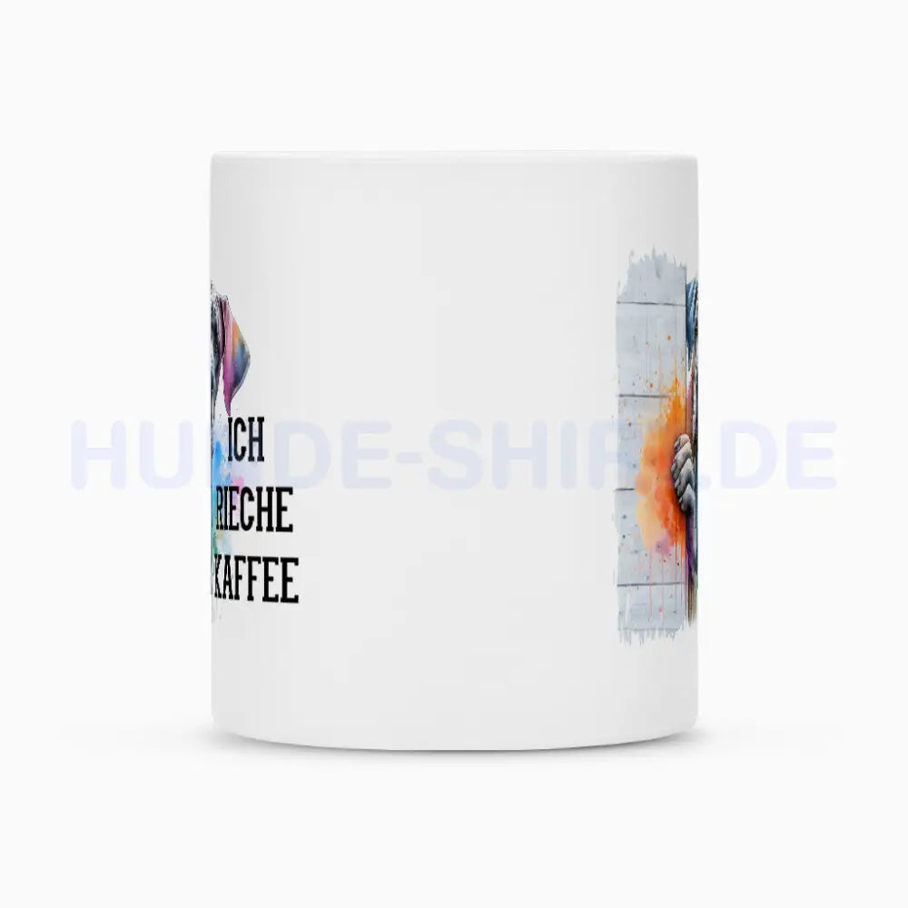 Tasse "Deutsche Dogge - Ich rieche Kaffee 2" – hunde-shirt.de