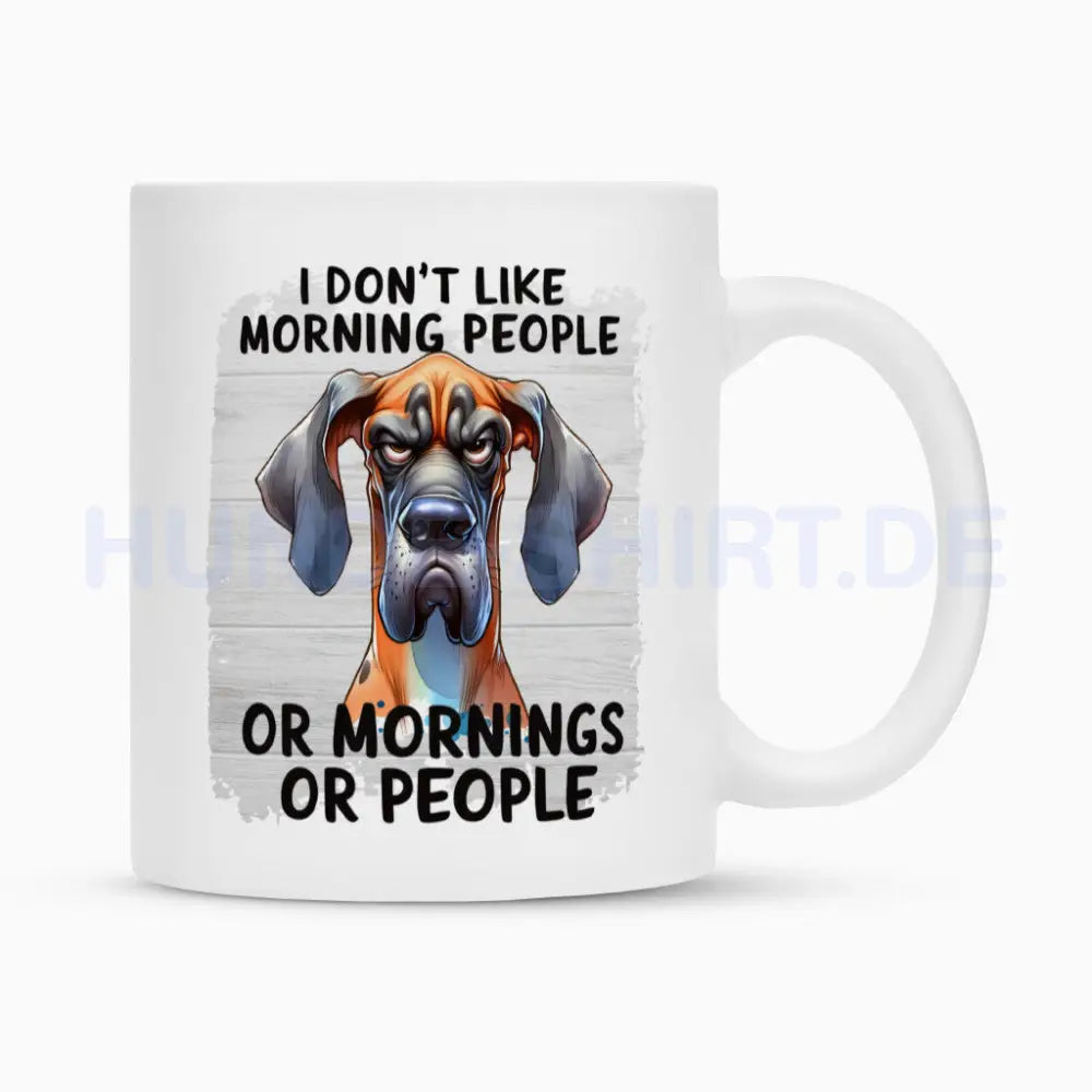 Tasse "Deutsche Dogge - Morning People" Weiß – hunde-shirt.de