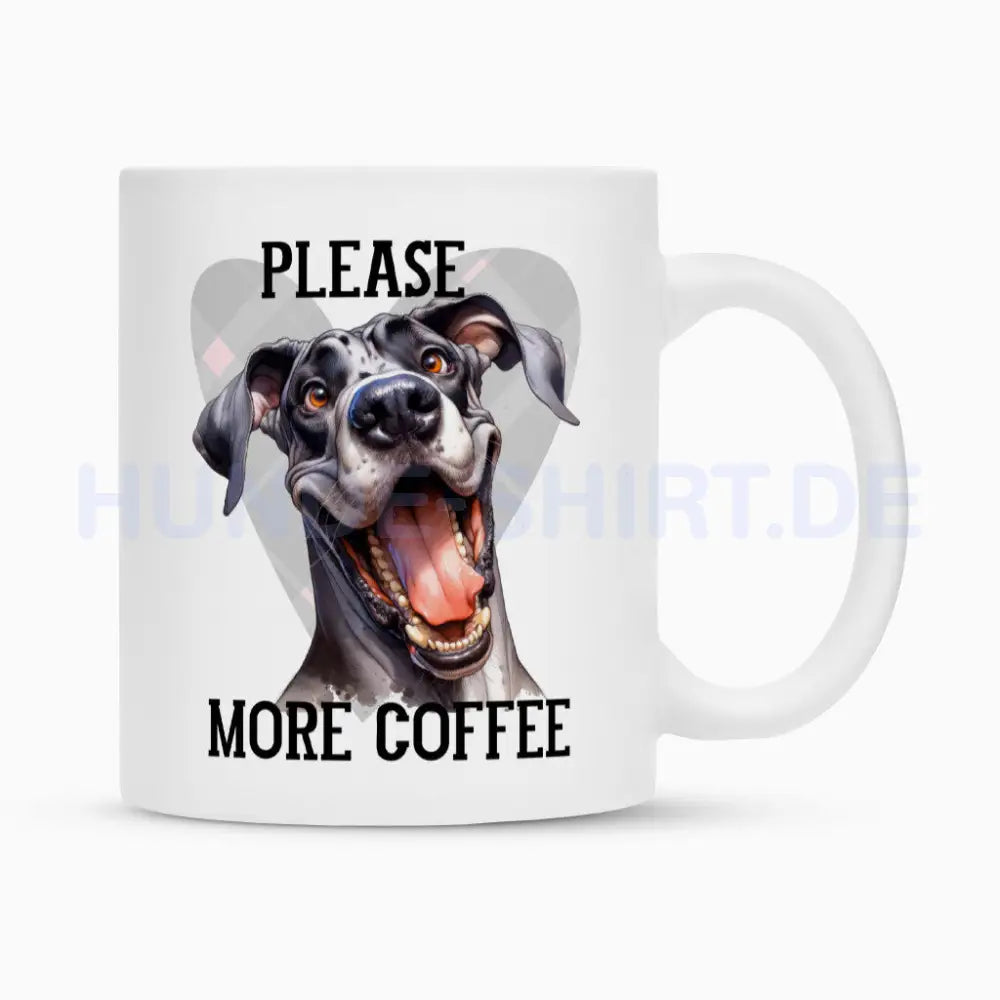 Tasse "Deutsche Dogge - Please..." Weiß – hunde-shirt.de