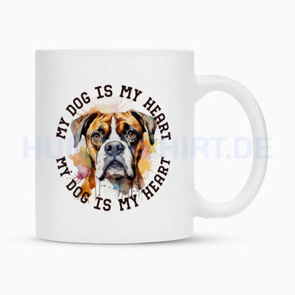 Tasse "Deutscher Boxer HEART" Weiß – hunde-shirt.de