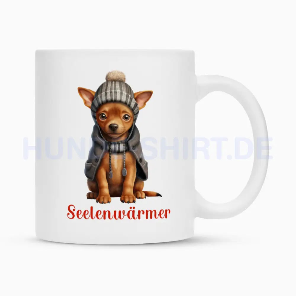 Tasse "Deutscher Pinscher - Seelenwärmer" Weiß – hunde-shirt.de