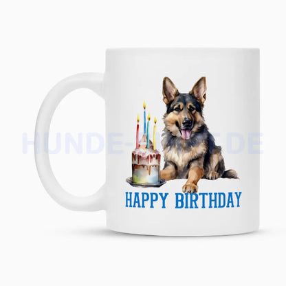 Tasse "Deutscher Schäferhund - Happy Birthday" – hunde-shirt.de