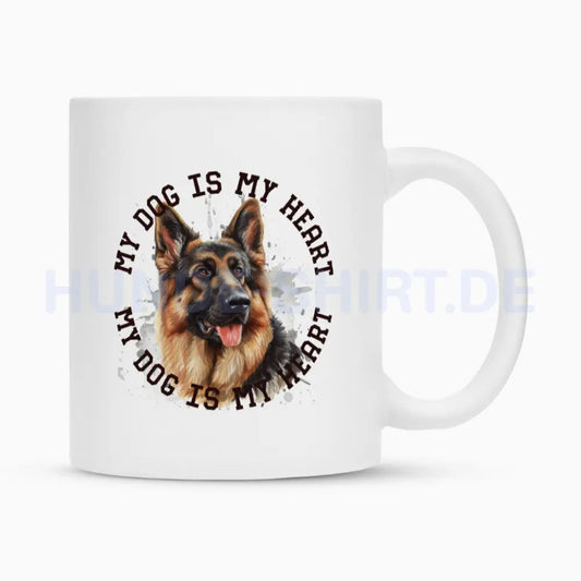 Tasse "Deutscher Schäferhund HEART 2" Weiß – hunde-shirt.de