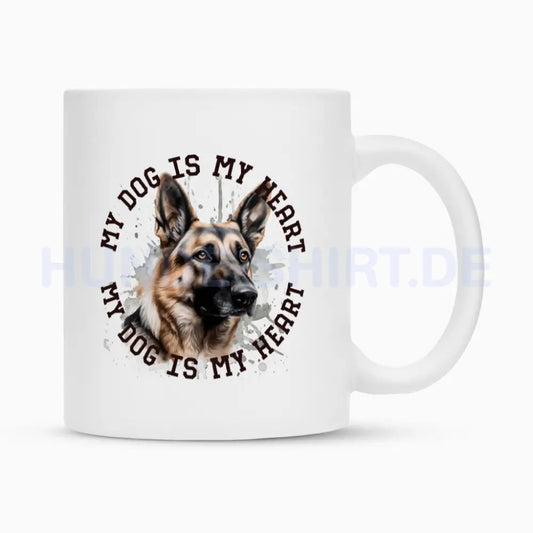 Tasse "Deutscher Schäferhund HEART" Weiß – hunde-shirt.de