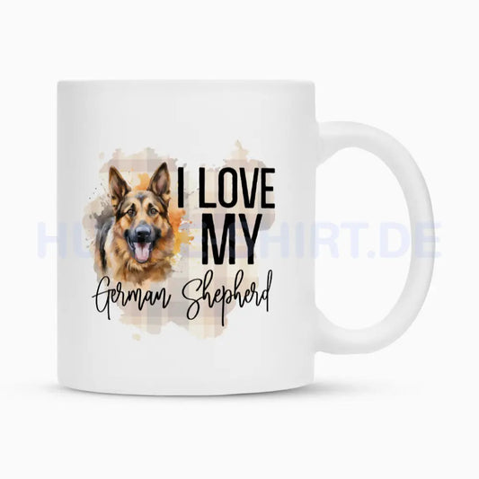 Tasse "Deutscher Schäferhund - I love..." Weiß – hunde-shirt.de