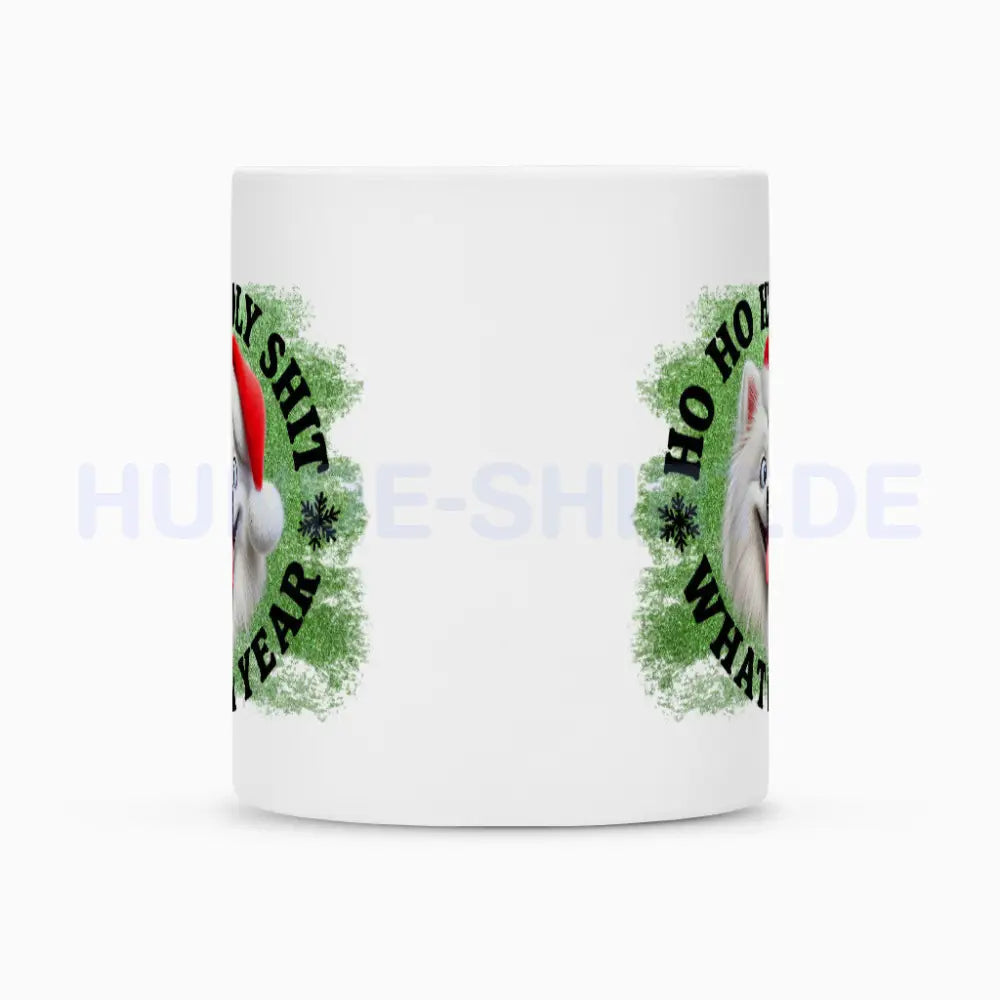 Tasse "Deutscher Spitz ( weiß ) - HO HO..." – hunde-shirt.de