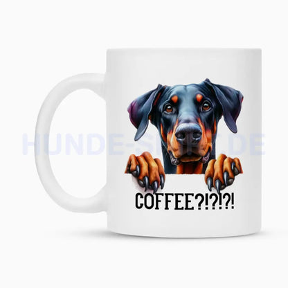 Tasse "Dobermann - Coffee?!" – hunde-shirt.de